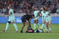 Current forward Temwa Chawinga wheeled out of game with right leg injury in upset loss to Dash