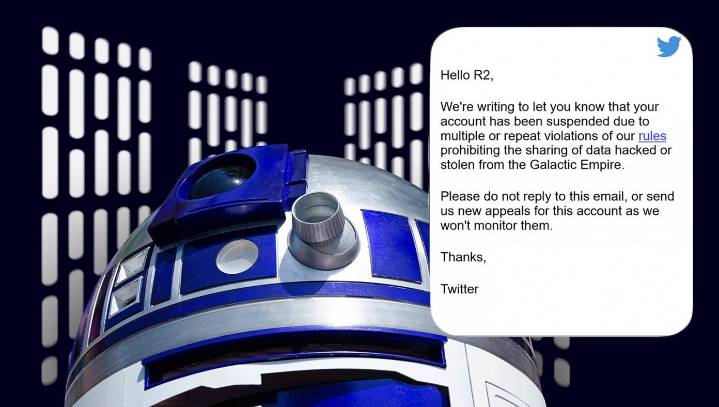 Twitter Censors R2-D2 For Sharing Hacked Death Star Plans