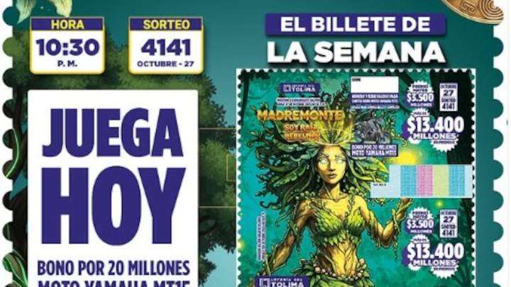 Lotería del Tolima: estos son los números ganadores del sorteo del lunes 27 de octubre de 2025