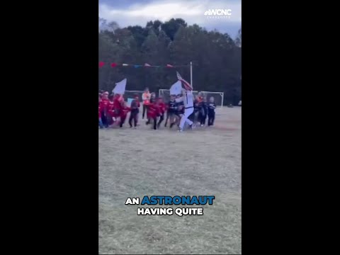 Hype team member gets 'trampled' by kids at NC school fun run