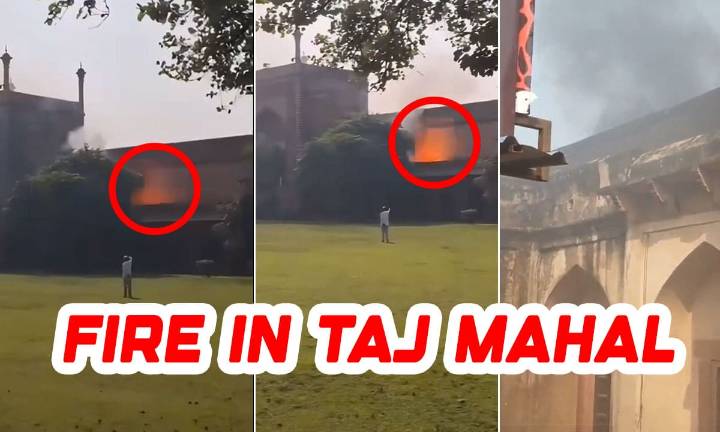 Fire Sparks Panic at Taj Mahal’s Southern Gate Following Short Circuit: Video
