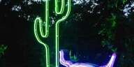 Surreal neon art festival lights up Willie Nelson's Luck Ranch