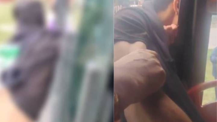 ¡Por pasarse de vivo! Presunto ladrón terminó colgado de la ventana del TransMilenio y sin pantalones en Soacha