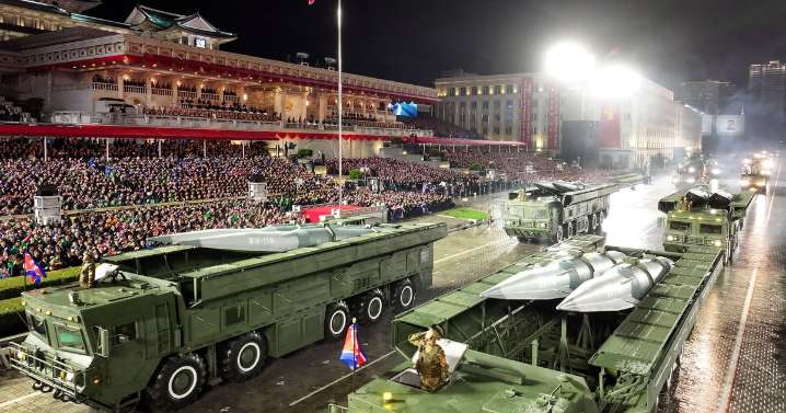 North Korea exhibits new long-range missile at a military parade celebrating Kim Jong Un