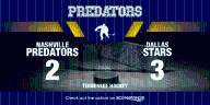 Predators Fall Short in Home Loss to Stars