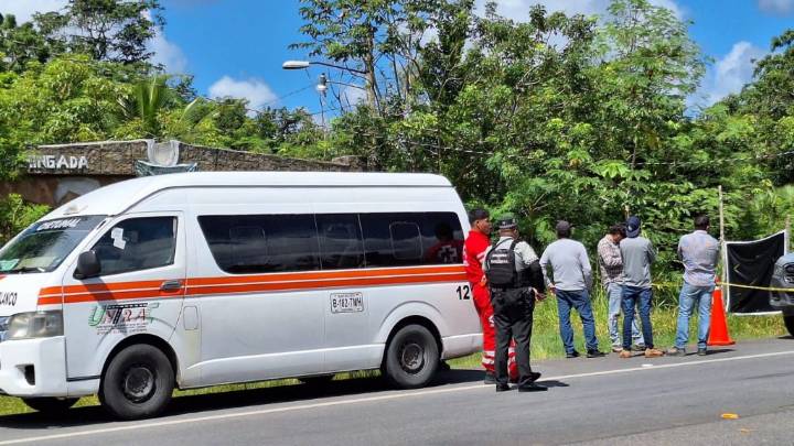 Muere chofer de transporte público al ser atropellado en la carretera Uh May