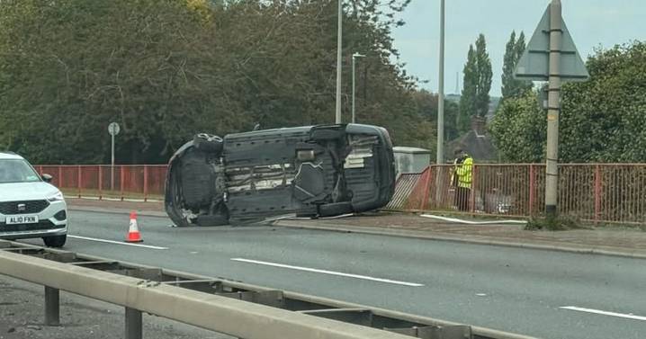Vehicle overturns on Stoke