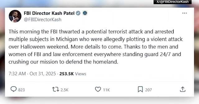 FBI uncovers potential terrorist plot in Michigan for Halloween weekend