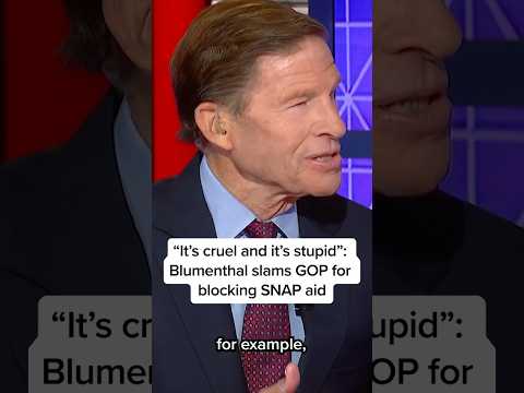 'It's cruel and it's stupid': Blumenthal slams GOP for blocking SNAP aid