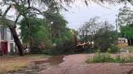 Temporal en Los Juríes: calles anegadas, árboles caídos y el techo del polideportivo…