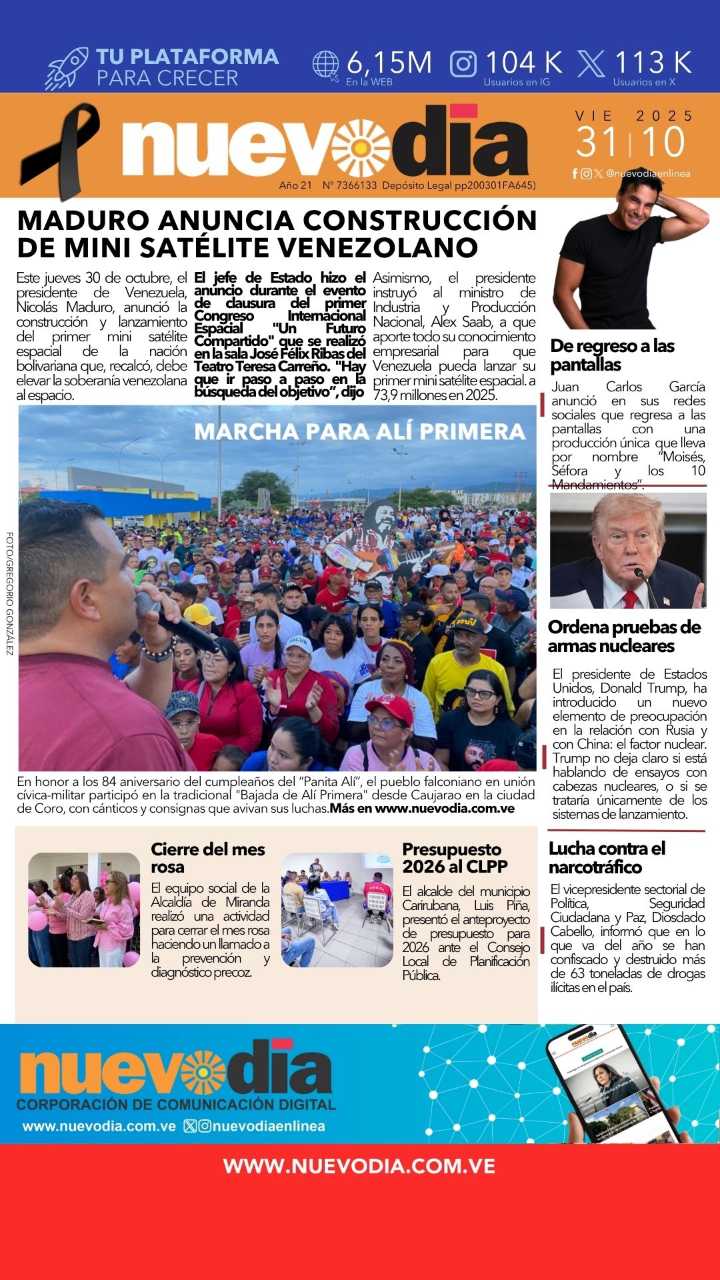 Portada del 31 de octubre de 2025