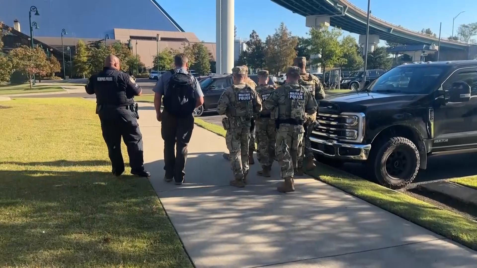 National Guard troops seen patrolling in Memphis alongside local police