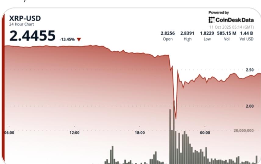 XRP Crashes 40%, Before Recovering, in Biggest One
