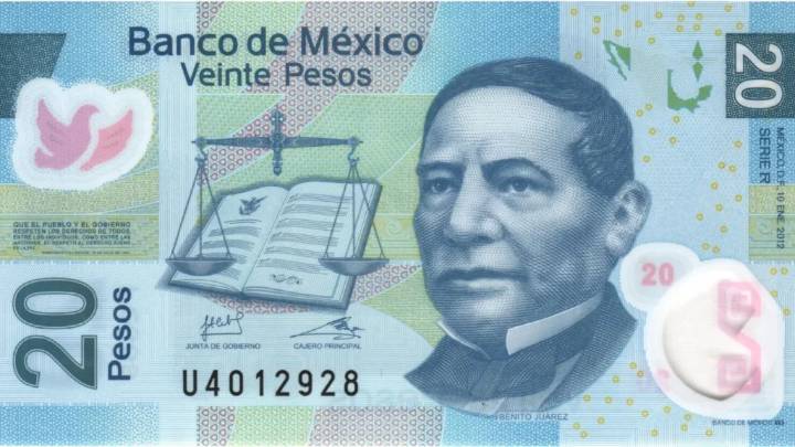 Banxico saca de circulación billete de 20 pesos con imagen de Benito Juárez