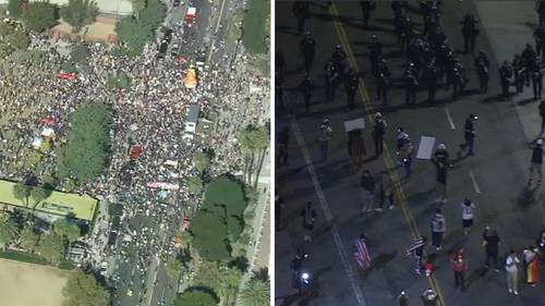 Dispersal orders issued hours after thousands gathered for 'No Kings' protest in downtown Los Angeles