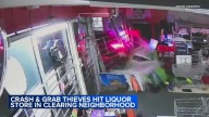 Crash-and-grab burglary suspects slam stolen car, Jeep Cherokee, into Miska's Liquor Store in Clearing, Chicago: VIDEO