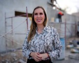 Atenea Gómez Ricalde constata avances en la construcción de la Estación de Protección Civil y Bomberos de Costa Mujeres