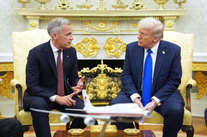 Trump expresses ambivalence toward the future of U.S.-Mexico-Canada trade deal as he meets with Carney
