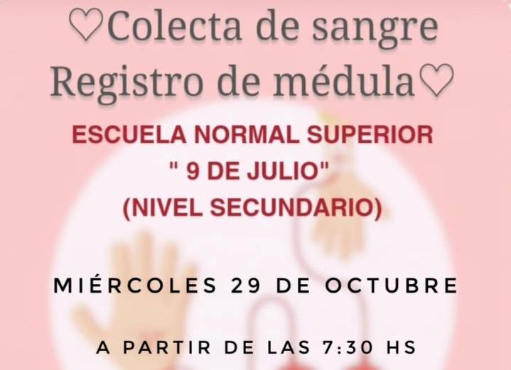 Convocan a colecta de sangre en la ENS