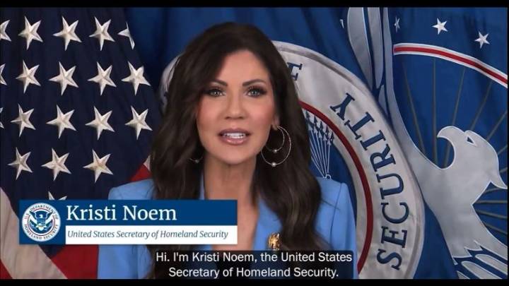 Noem’s propaganda video machine turns to airport lines