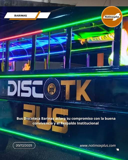 Bus Discoteca Barinas aclara su compromiso con la buena convivencia y el Respaldo Institucional