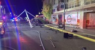Albany family safe after dramatic car crash damages city fixtures