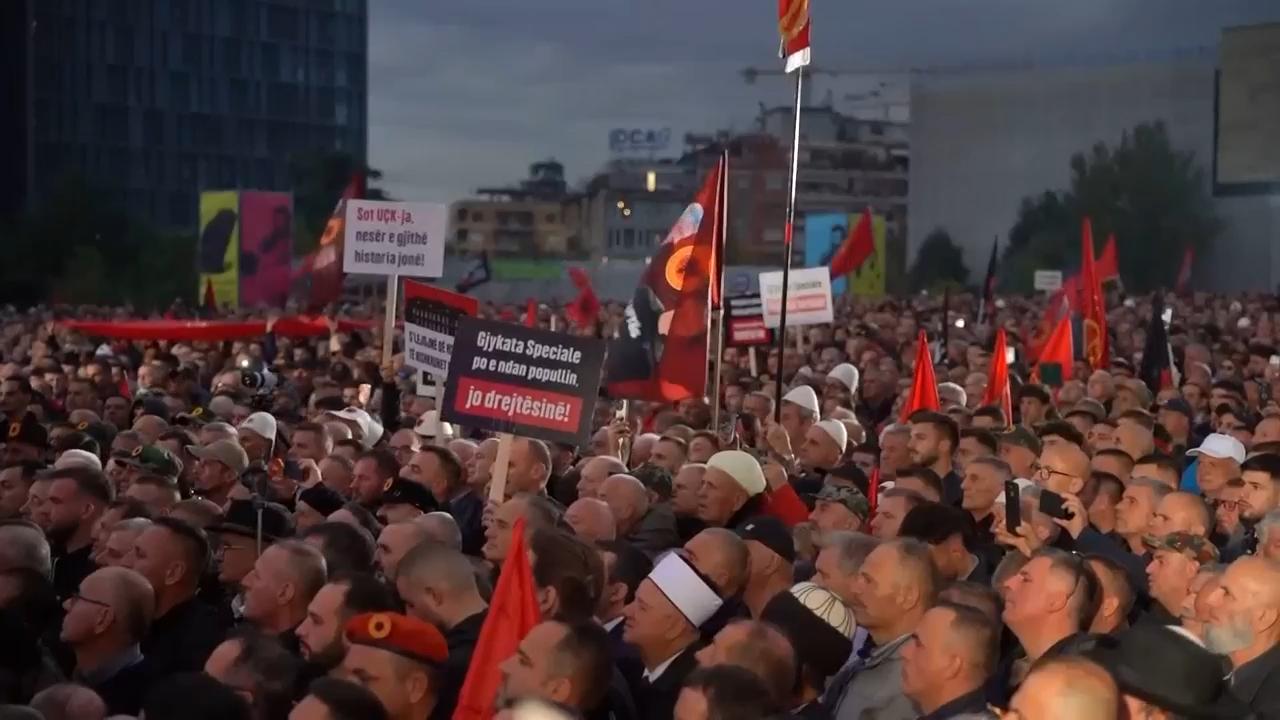 Thousands rally in Albania against EU-backed court prosecuting Kosovo war veterans
