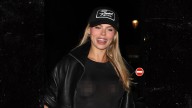 Brooks Nader Wears See-Through Catsuit, Jimmy Kimmel Hat in Paris