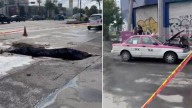 Taxi Cae a Socavón de Más de Cuatro Metros de Profundidad en Vallejo