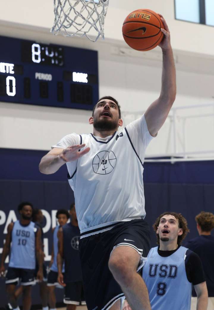 USD visits Viejas Arena for basketball exhibition with roster that includes, yes, European pros