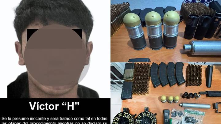 A prisión preventiva Víctor N. por transportar armamento militar y explosivos