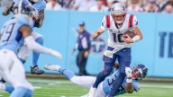 What Drake Maye said about concussion test after hard head smash