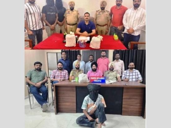 Police bust drug rings; 7.086 kg heroin, 4 arrests, Glock pistol seized