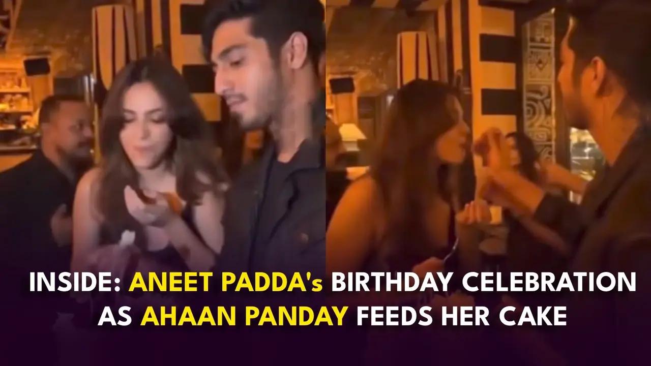 Ahaan Panday feeds Aneet Padda cake on her 23rd birthday but it is his haircut that steals spotlight