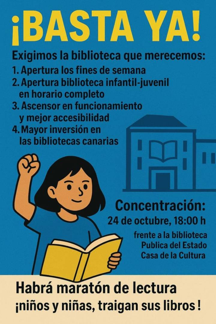 Una nueva movilización reclama más recursos para la Biblioteca Pública del Estado de Santa Cruz