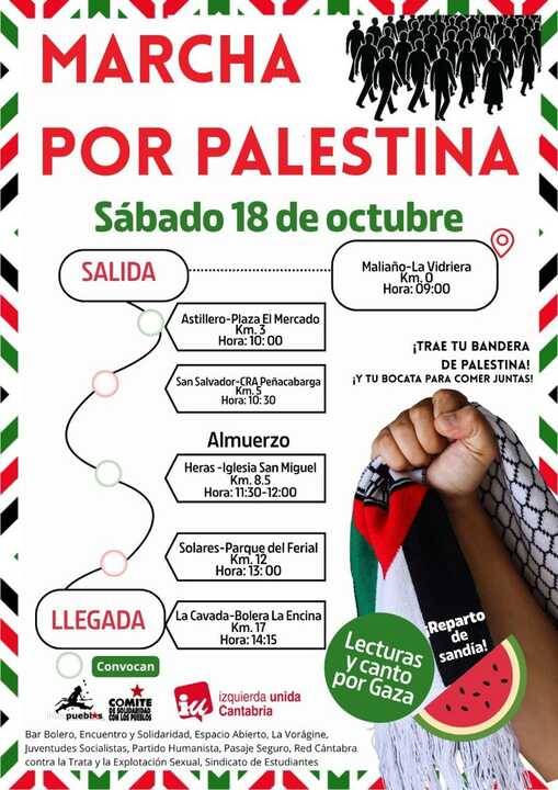 Convocada una Marcha por Palestina este sábado desde Maliaño a La Cavada
