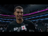 Victor Wembanyama reacts to 40-point season opener performance vs. Mavericks