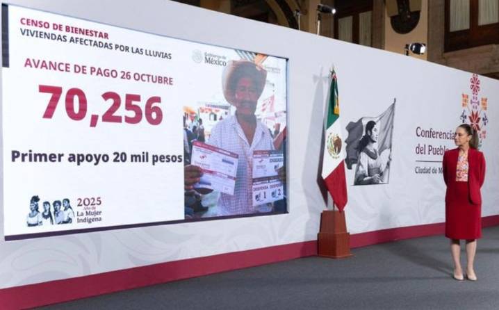 Gobierno acelera apoyos por lluvias: más de 70 mil familias ya recibieron ayuda