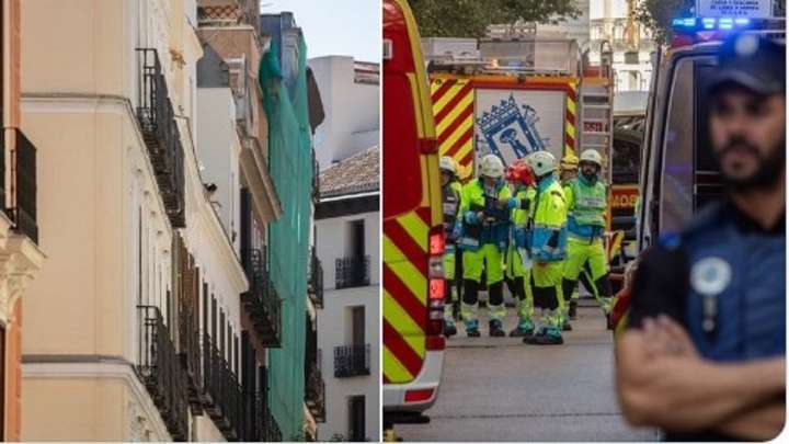 Al menos diez heridos y cuatro desaparecidos deja el derrumben de un edificio en obras en Madrid (+Video)