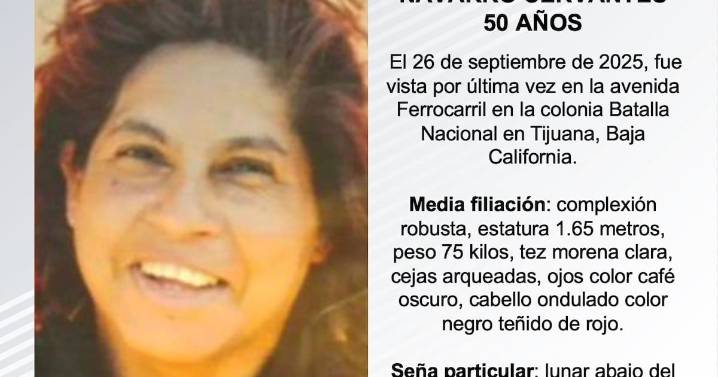 Se busca a María del Carmen Navarro Cervantes de 50 años