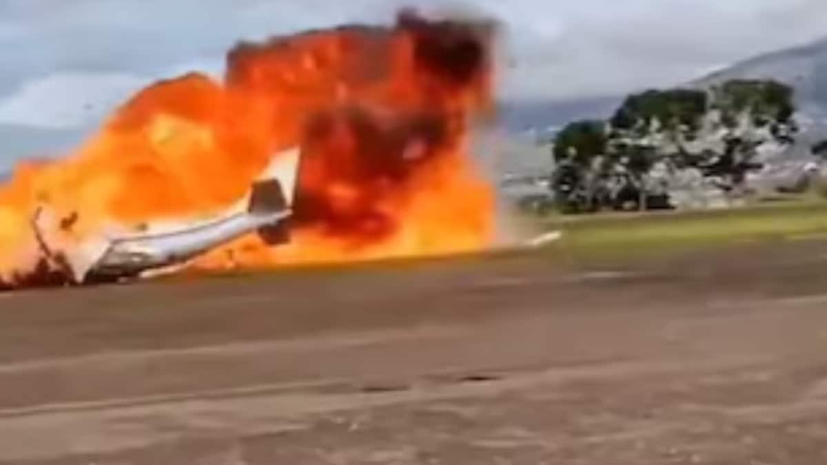 Plane Crashes Moments After Take-Off In Venezuela, Bursts Into Flames
