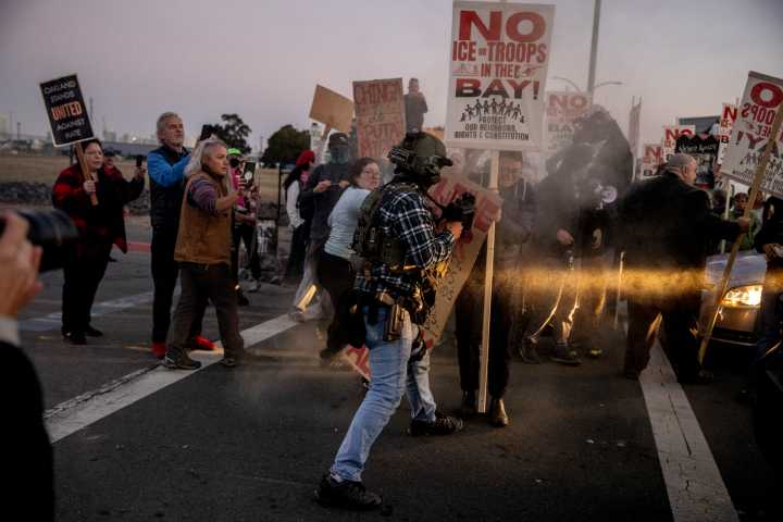 Activists, Federal Agents Clash at Coast Guard Base During Immigration Crackdown