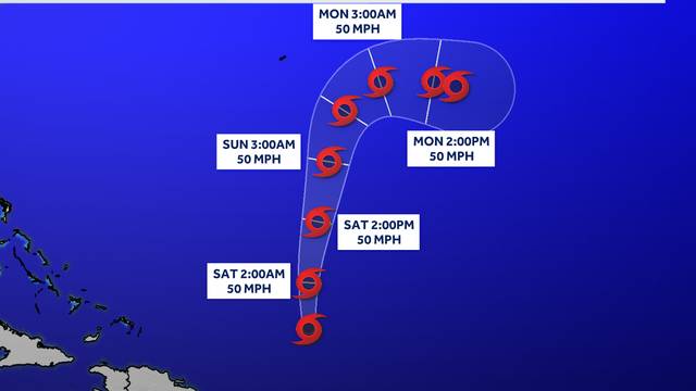 Tropical Storm Jerry forecast to strengthen into hurricane