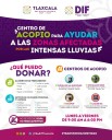 Sedif abre centros de acopio para apoyar a familias afectadas por las lluvias en Veracruz, Puebla, Hidalgo y Tlaxcala