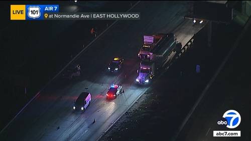 Deadly crash shuts down southbound lanes of 101 Freeway in East Hollywood