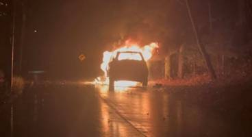 East Greenwich fire crew responds to actively burning car