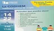 Llama Codhem a la solidaridad con damnificados por lluvias en Veracruz, Puebla e Hidalgo