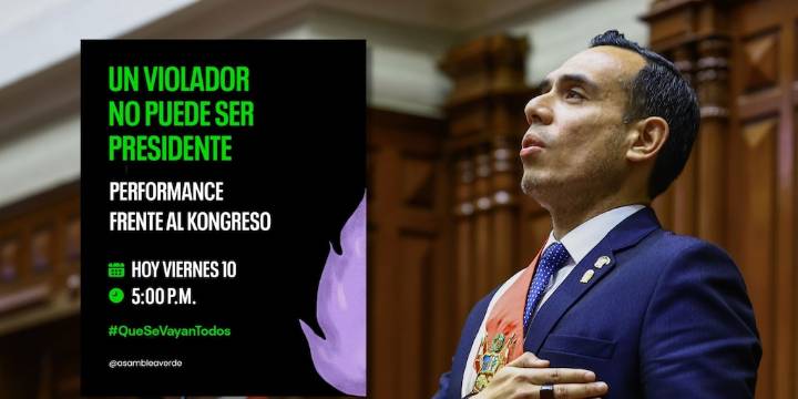 Convoca a marcha contra José Jerí para hoy viernes 10 de octubre: Un violador no puede ser presidente”