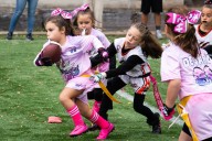9/11 Flag Football players compete at Bloomingdale Park on a rainy day  (78 action