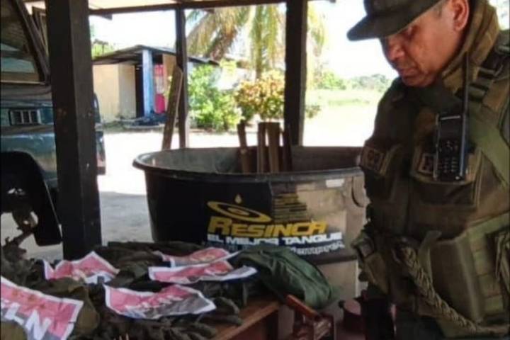Fuerza Armada destruye campamentos dedicados al narcotráfico: había material del ELN